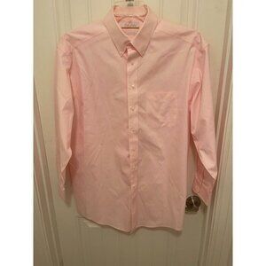 Roundtree & Yorke Gold Label Pink Dress Shirt 16 /33 Non-Iron 100% Cotton Pinpoi